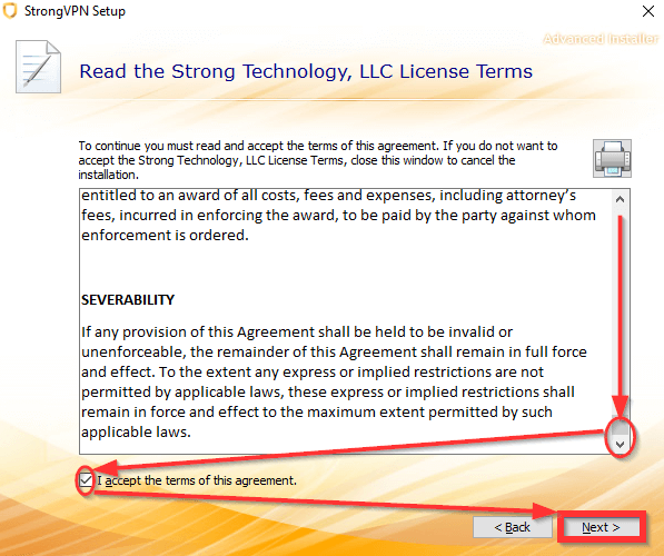 StrongVPN インストール中